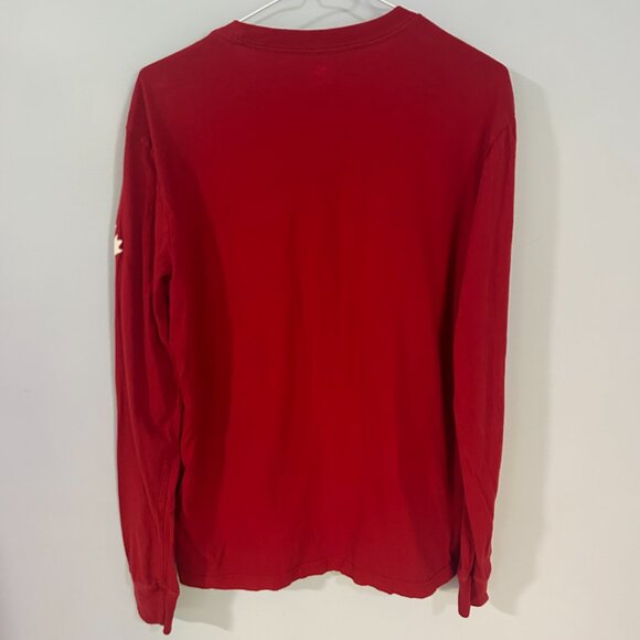 Roots Canada Mens S Hockey Long Sleeve Graphic Tee Red T-shirt Beaver - Picture 5 of 5